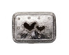 2 1/4" Silver Double Heart Rectangle Arras Box and Coin Set