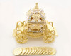 4" Gold Carriage Arras Box and Coin Set with Crystal and Rhinestones