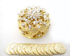 2.5" Gold Round Crystal Wedding Arras Box Set