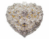 2.5" Silver Heart Crystal Studded Wedding Arras Box Set