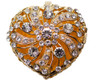 3" Gold Heart Crystal Studded Wedding Arras Box Set