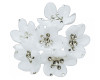 2" White Organza Flowers with Rhinestone - Pack of 72