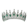 2.25" Silver Tiara with Emerald Green Rhinestones