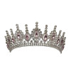 2.25" Silver Tiara with Pink Rhinestones