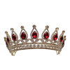2.25" Gold Tiara with Red Gem Stones