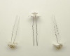 Silver Metal Flower Hair Pin with Rhinestones  - Pack of 72 Bobby Pins