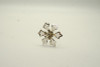 Silver Metal Flower Hair Pin with Leaves and Rhinestones  - Pack of 72 Bobby Pins