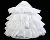 40" Long x 45" Diameter White Tulle Ruffle Petticoat Bridal/Quinceanera Crinoline- 5 Bone Hoops Underskirt