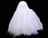 30" Length White Stiff Tulle Ruffle Petticoat Flower Girl/First Communion Petticoat - Hoopless Crinoline