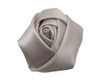 2" Silver Single Satin Rolled Rose Flower - Pack of 72 Rosettes