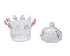 2 3/4" x 2 1/4" Transparent Pink Crown Candy Favor Box with Lid - Pack of 12