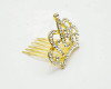 1 1/2" x 2 3/4" Gold Rhinestone Mini Tiaras - Pack of 12 (TM146)