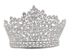 4 1/4" Silver Tiara with Clear Rhinestones and Gem Stones