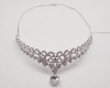 1.5" Silver Necklace with Clear Rhinestones and Gem Stones