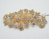 2 1/2" x 5" Gold Headpiece with Clear Rhinestones