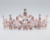 2 1/2" Rose Gold Tiara with Clear Rhinestones, Gem Stones, and Crystal Beads 