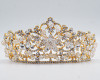 2 1/4" Gold Tiara with Clear Rhinestones, Gem Stones, Beaded Crystals