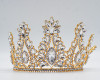 3 3/4" Gold Tiara with Rhinestones and Gem Stones