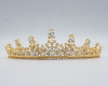 1 5/8" Gold Tiara with Clear Rhinestones and Gem Stones