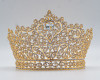 4 1/4" Gold Tiara with Clear Rhinestones and Gem Stones