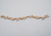 1/2" x 10" Gold Headband with Clear Rhinestones, Crystal Beads, and White Pearls 