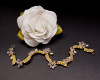 1/2" x 10" Gold Headband with Clear Rhinestones, Crystal Beads, and White Pearls 