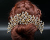 2 1/2" Gold Headpiece with Clear Rhinestones