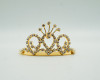 1 3/8" x 2 3/4" Gold Mini Tiara with Clear Rhinestones - Pack of 12