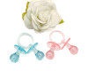 2.5" Blue and Pink Transparent Plastic Baby Shower Pacifier - Pack of 36