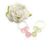 2.5" Pink and Yellow Transparent Plastic Baby Shower Pacifier - Pack of 36