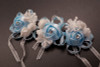 2 3/4" Blue  Satin Rose Flower Pin Boutonniere  - Pack of 12 Pin Corsages