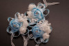 2 3/4" Blue  Satin Rose Flower Pin Boutonniere  - Pack of 12 Pin Corsages