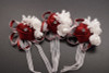 2 3/4" Burgundy Satin Rose Flower Pin Boutonniere  - Pack of 12 Pin Corsages