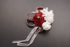 2 3/4" Burgundy Satin Rose Flower Pin Boutonniere  - Pack of 12 Pin Corsages