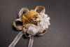 2 3/4" Gold Satin Rose Flower Pin Boutonniere  - Pack of 12 Pin Corsages