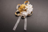 2 3/4" Gold Satin Rose Flower Pin Boutonniere  - Pack of 12 Pin Corsages