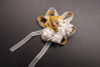 2 3/4" Gold Satin Rose Flower Pin Boutonniere  - Pack of 12 Pin Corsages