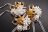 2 3/4" Gold Satin Rose Flower Pin Boutonniere  - Pack of 12 Pin Corsages