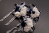 2 3/4" Navy Blue  Satin Rose Flower Pin Boutonniere  - Pack of 12 Pin Corsages