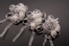 2 3/4" Silver Satin Rose Flower Pin Boutonniere  - Pack of 12 Pin Corsages