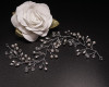 11"x 2" Silver Headband with Clear Rhinestones and White Pearls