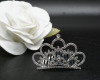 2 1/4"x 1 3/8" Silver Mini Tiara Headpiece with Clear Rhinestones - Pack of 12