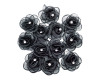 2 3/8" Black Organza Rose Flower - Pack of 120