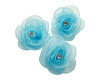 2 3/8" Blue Organza Rose Flower - Pack of 120