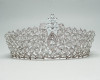 3" Silver Tiara with Clear Rhinestones and Gem Stone