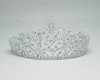 2 1/2" Silver Tiara with Clear Rhinestones and Gem Stones (TKE004)