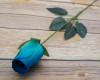 17" 2 Tone Blue Wooden Roses - Pack of 6