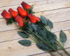 17" 2 Tone Red Wooden Roses - Pack of 6