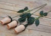 17" Blush Wooden Roses - Pack of 6