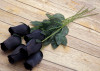 17" Black Wooden Roses - Pack of 6